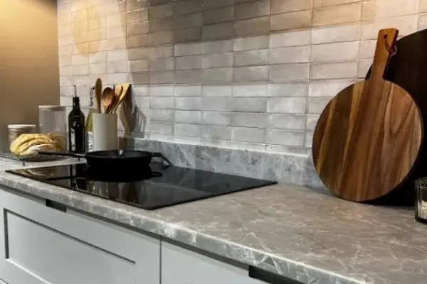 Kitchen with smart induction hob.